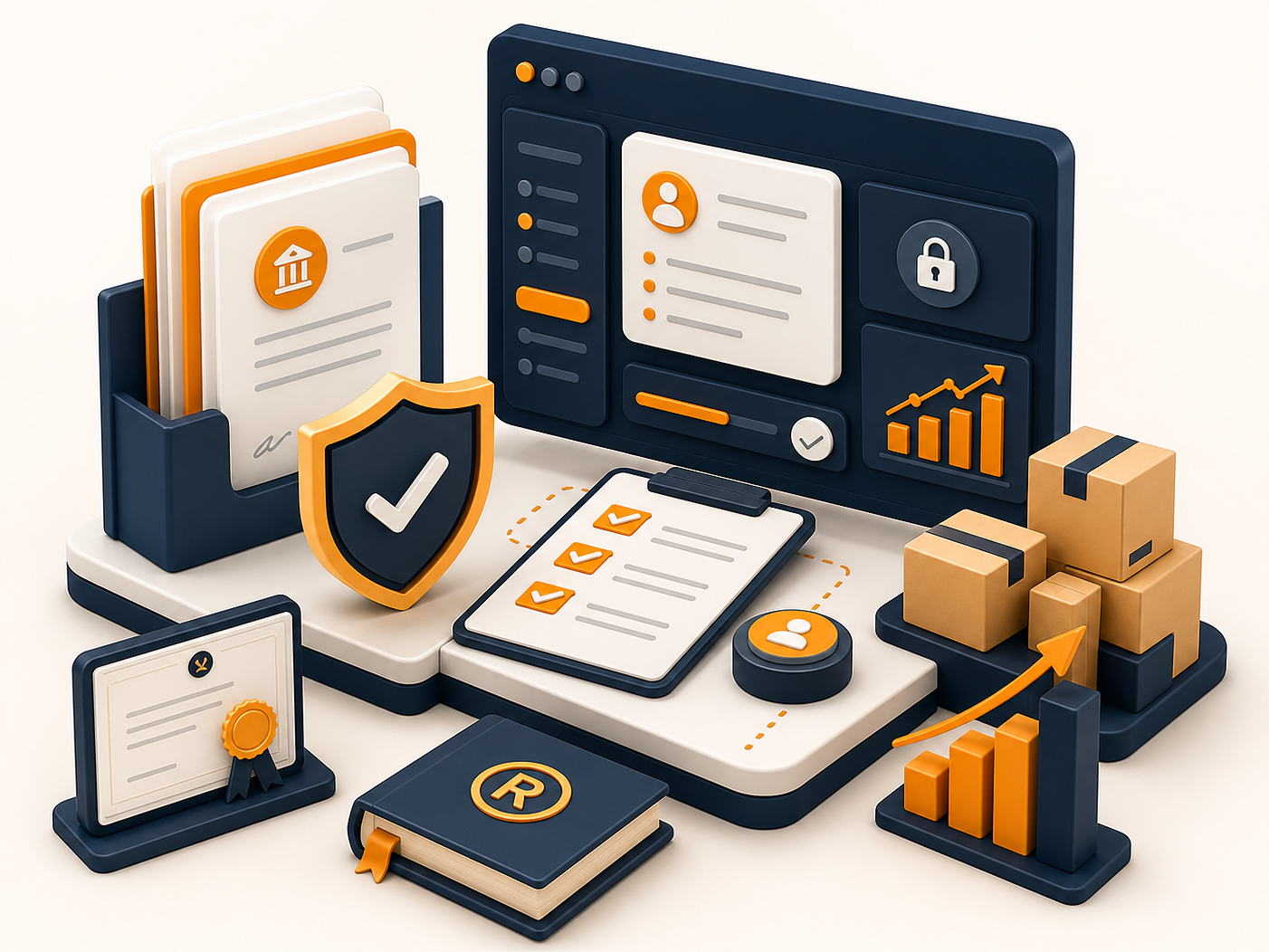 Amazon Business Setup 3D illustration