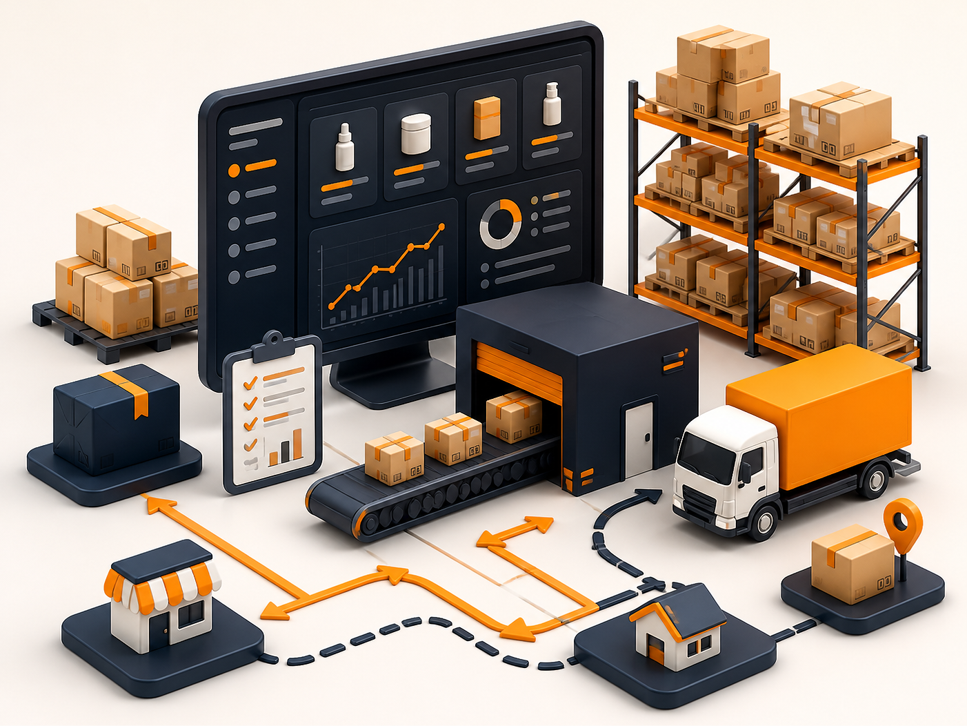 Amazon Wholesale FBA / FBM 3D illustration